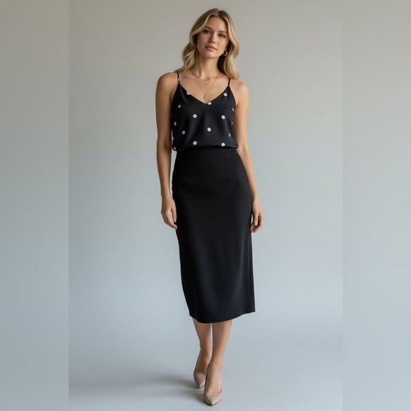 LOFT Tops - LOFT Black Polka Dot V-Neck Cami Top Women’s Size Small